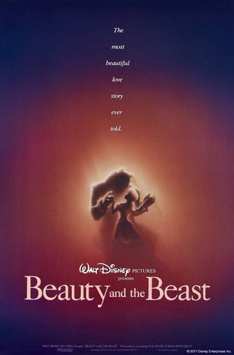 Image of "Beauty and the Beast" animated cover, Belle and Beast dancing
