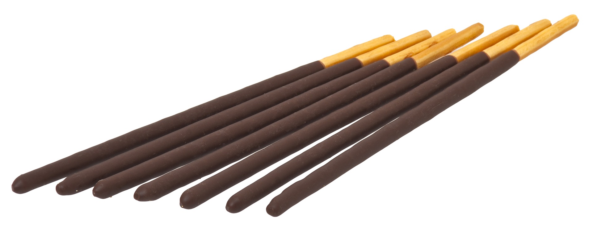 Image of a row of chocolate-dipped pocky sticks