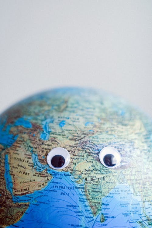 Globe with eyes