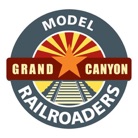 Grand Canyon State Model Railroaders logo with train tracks leading into Arizona flag