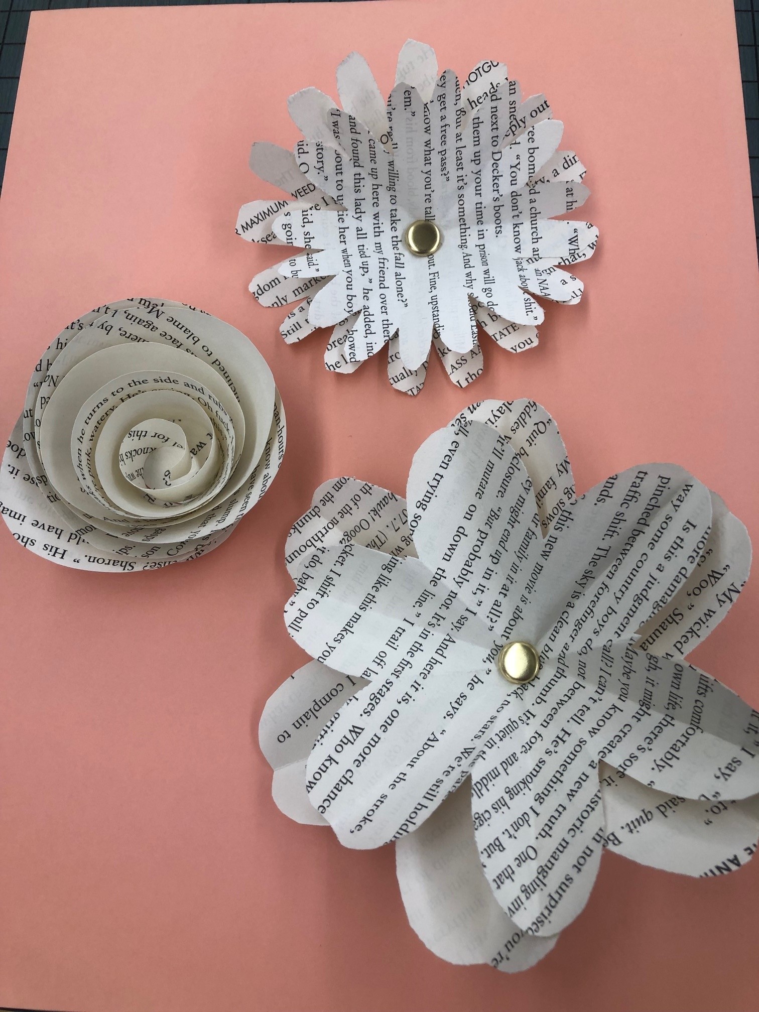 flowers made out of book pages