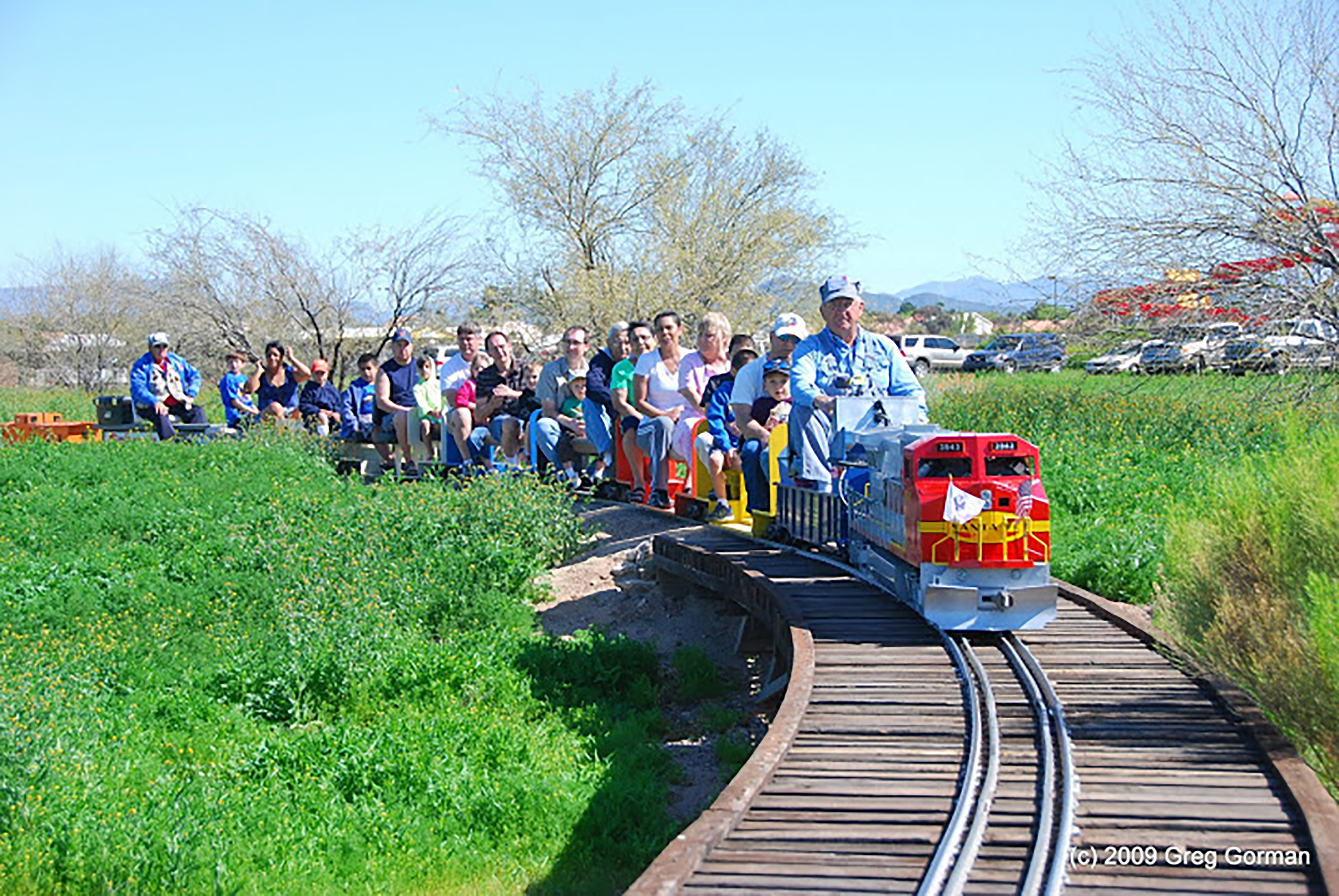 Live Steamer model train carrying passengers in Phoenix park