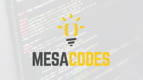 Coding on screen with "Mesa Codes" text over it