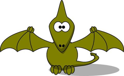 green Pterodactyl with wings spread 