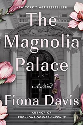book cover with doorway surrounded by magnolia blossoms