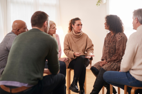 Group of adults talking