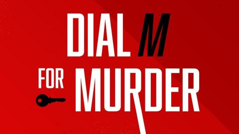 Dial M for Murder on red background with a black key displayed.