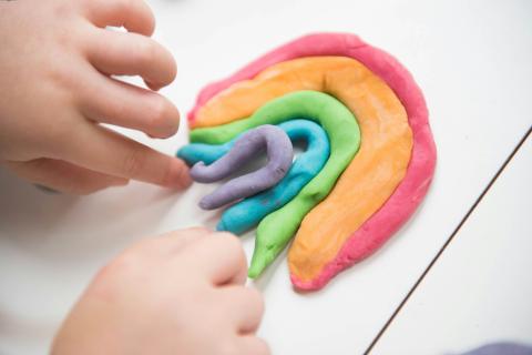 rainbow colored playdough