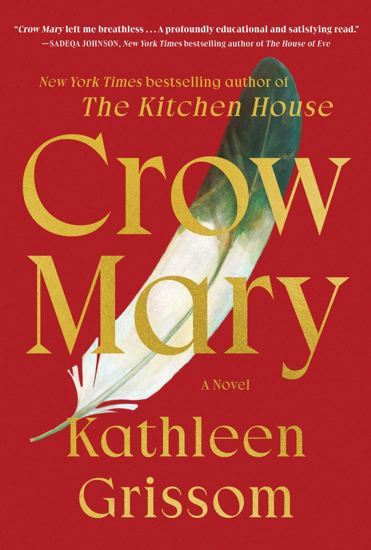 book cover for Crow Mary, red with feather behind title