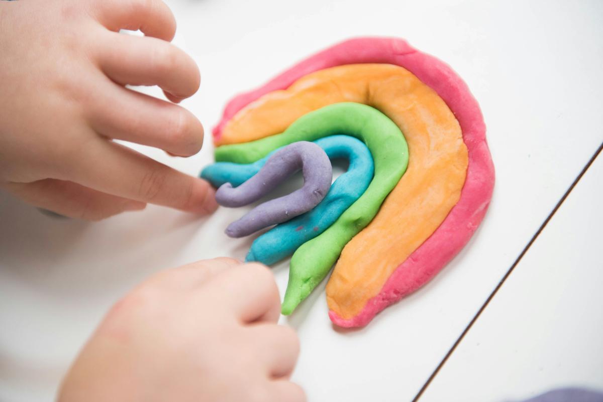 rainbow colored playdough